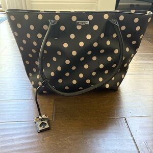 Kate Spade Black and Cream Polka Dot Tote Bag